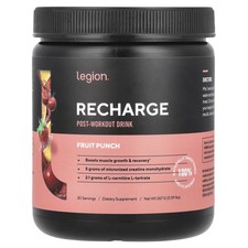 2 X Legion Athletics, Recharge, Post-Workout Drink, Fruit Punch, 0.59 lbs 267 g