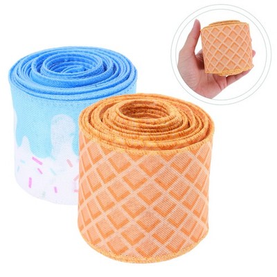  2 Rolls Diy-bänder Schleife Dekoratives Verpackungsband Polyesterband