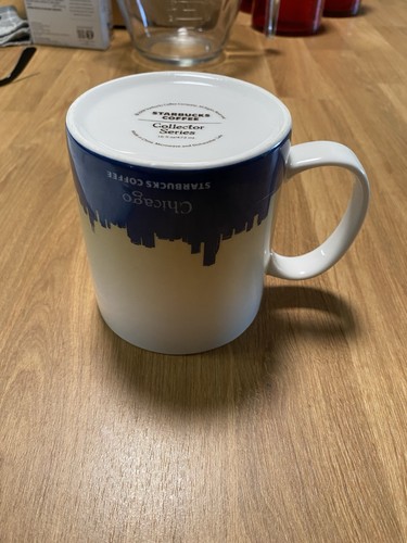 Starbucks Coffee Collector Series Mug Chicago 2009 16oz White Blue - Picture 9 of 9