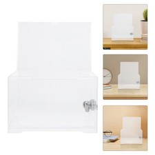 Acrylic Donation Box Clear Ballot Suggestion Container with Lock for Fundraising
