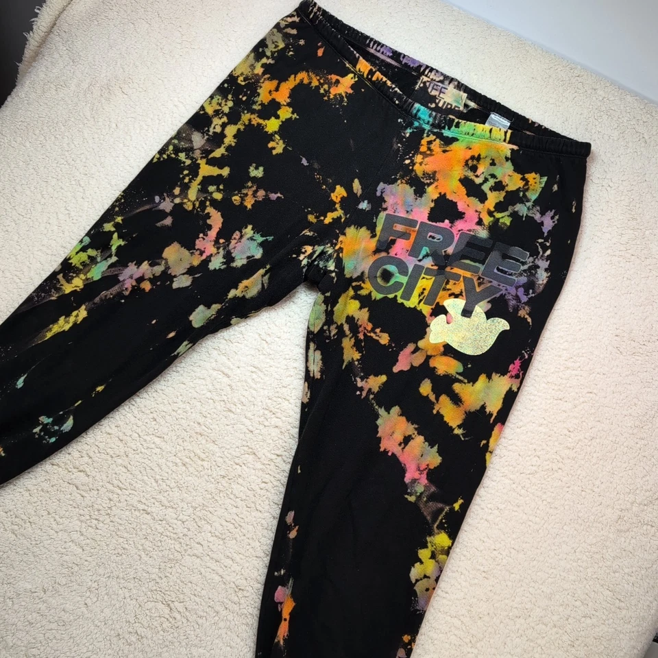 Pantalones deportivos Free City Life Nature Love para hombre grandes (GRANDES 40") negros tie-dye jogger Foto 2 de 4