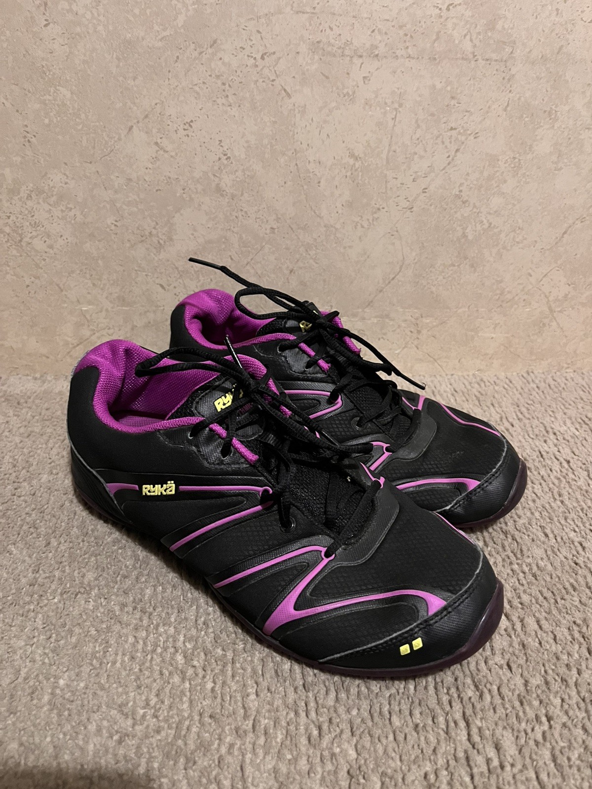 Ryka Rhythmic Zapatos Bajos Mujer Talla 9.5 Negro Púrpura Tenis de Baile K1847WBUK