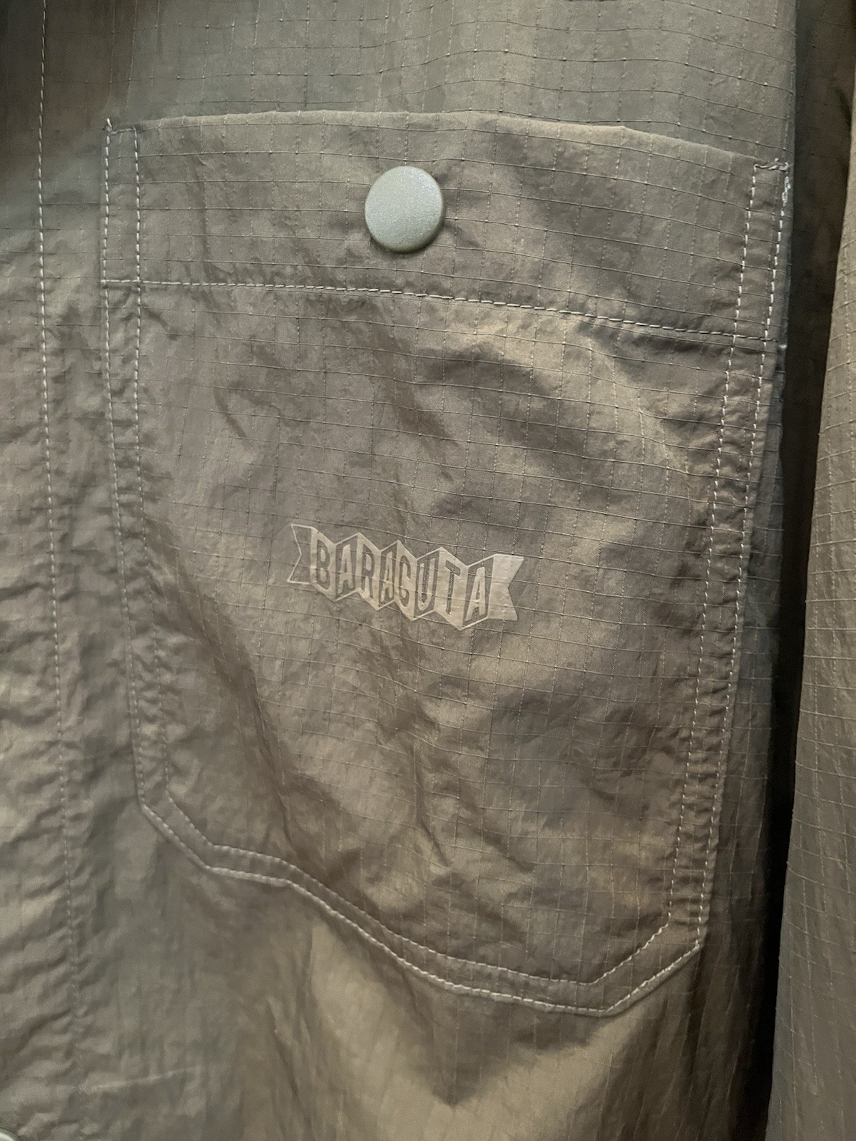 New Baracuta Ripstop Utility Shirt Jacket Windbreaker Men 42 Olive image 2