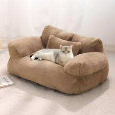 Plush Pet Sofa Bed Cushion Fluffy Warm Cat Dog Couch Sofa Non-Slip Bottom S M L