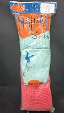 2 Pair Vintage Sofpuff Ankle Crew Socks Vacuum Grip Light Green Pink Sz 9-11 USA