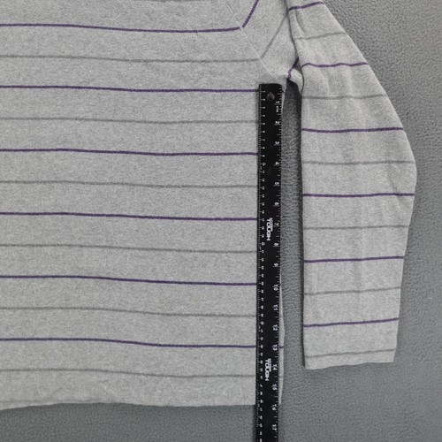 Banana Republic Sweater Men's Gray Striped Long Sleeve Lightweight Size XL - Picture 8 of 15
