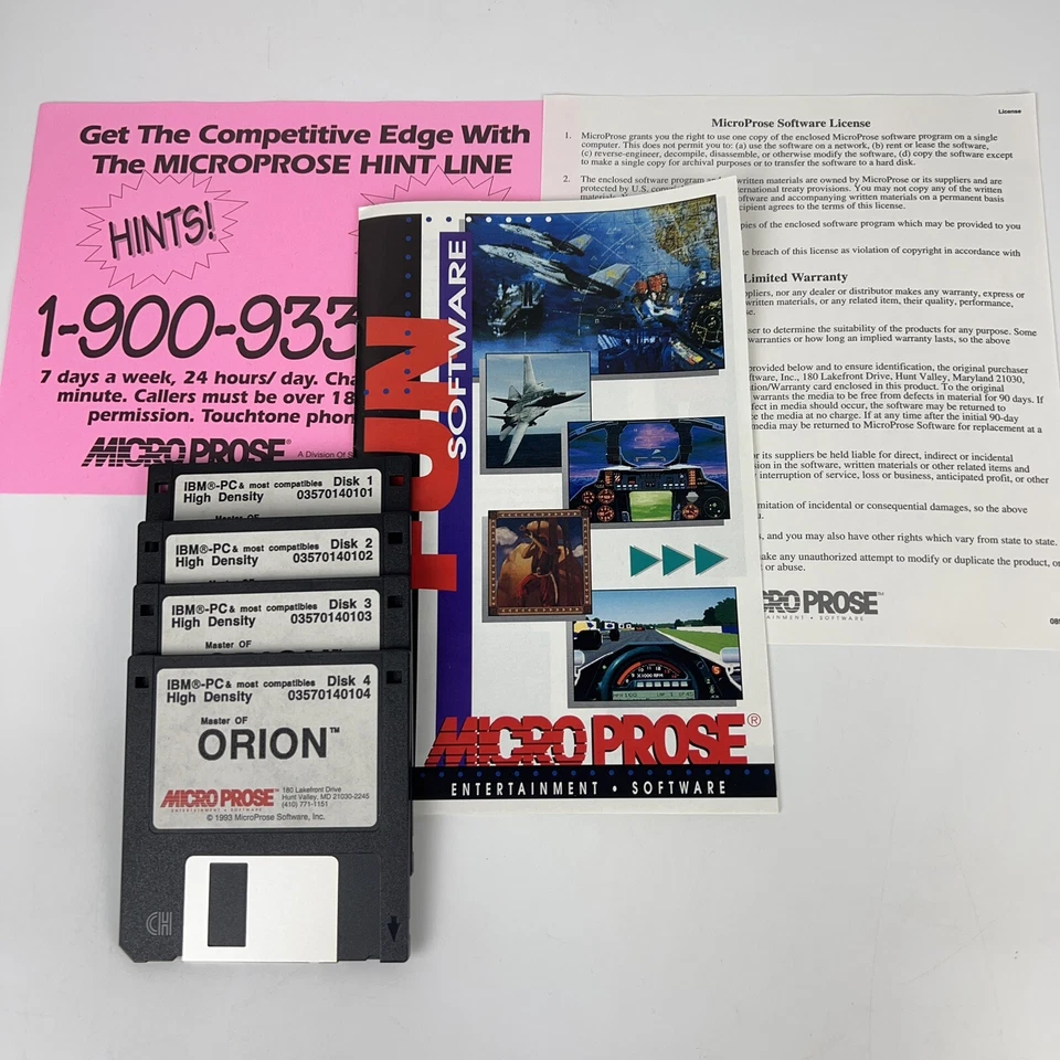 "Disquete Master Of Orion Microprose IBM 3,5"" caja grande sin manual" Foto 3 de 3