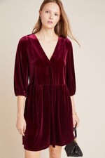 NWT Anthropologie Greta Velvet Tunic Dress Size Small - Amadi Z136-15