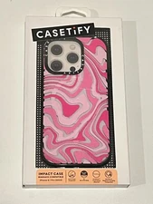 CASETiFY Impact Case w/ Magsafe for iPhone 15 Pro - Pink Swirls