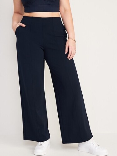 Old Navy High Waisted Powersoft Wide Leg Pants Size XL- BLACK**- NWT - Picture 3 of 4