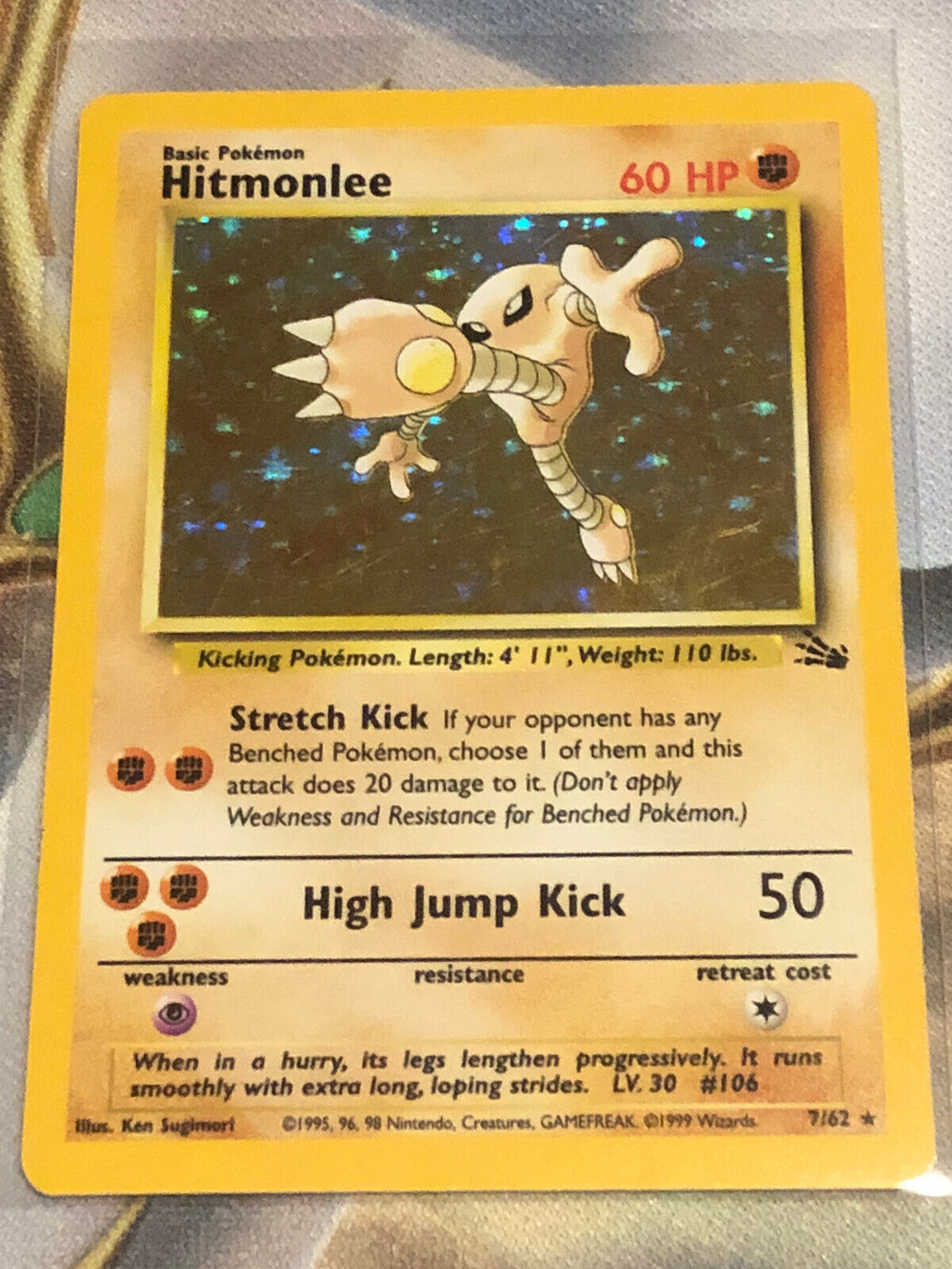 Hitmonlee Pokemon Card Anime Very Rare Pocket monster NINTENDO JAPAN F/S