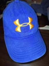 Under Armour Youth Royal Blue w/ Orange Logo Baseball Hat / Cap Fitted