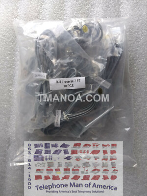 10 7' 2 Pair 4 conductor Line Cord for Avaya Lucent AT&T & Other Phone Systems