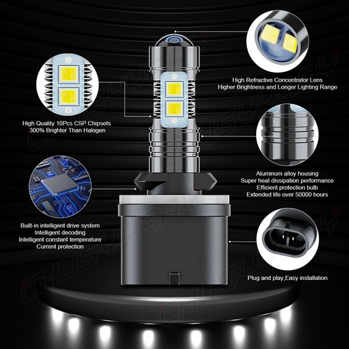 For Dodge RAM 1500 2500 3500 1994-1998 2pcs 880 LED Fog Light Bulbs White 6000K - Bild 6 von 10