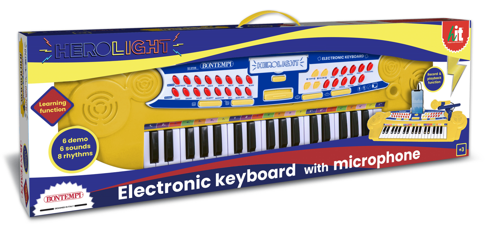 Merchandising Bontempi 12 3735 Tastiera Elettronica A 37 Tasti Con Microfono, Va