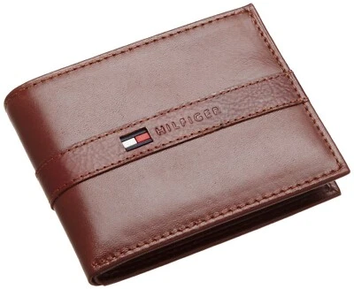 Neu Tommy Hilfiger HERREN Ranger Geldbörse Leder Passcase Id Billfold Hellbraun - Bild 1 von 3