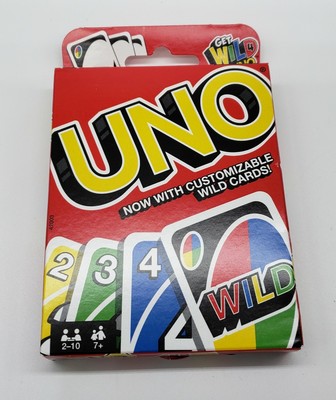 mattel uno playing card game with customizable wild cards new