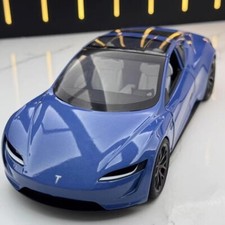 Tesla Roadster alloy car model in blue 1:24 scale