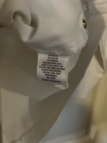JM Collection white Zipup Jacket stud Accents Front Pockets Sz 16 3/4 slv - Picture 4 of 5