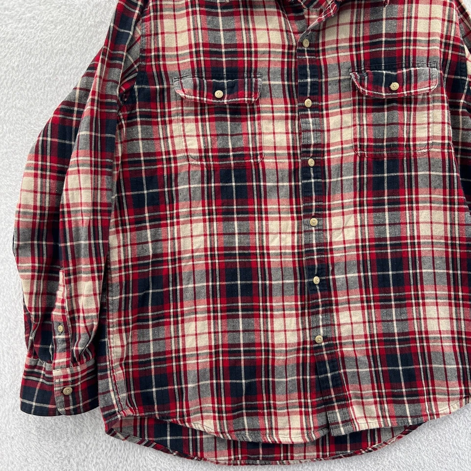 Camisa Timberland Grande Para Hombre Roja A Cuadros Abotonada Top Manga Larga Franela Cabina A2 Foto 2 de 4