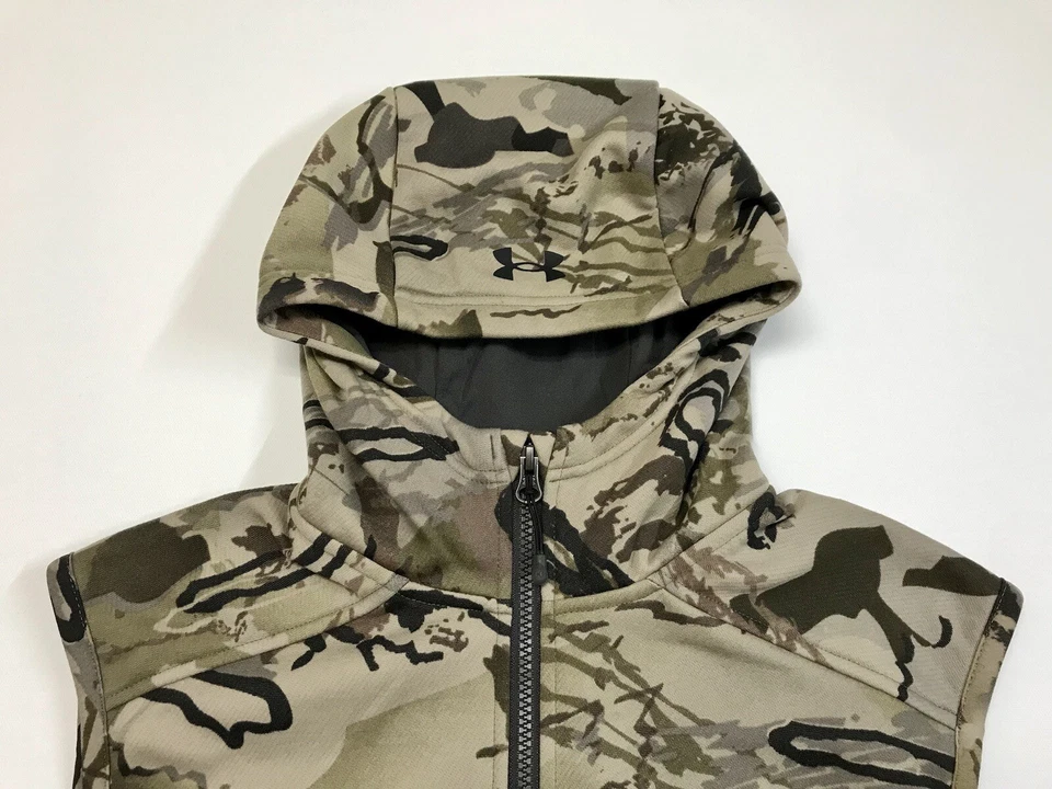 Under Armour Rut Fleece Barren Camo Hunting Hoodie Vest 1356288-999 Men's Size S - Image 2 of 4