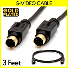 S Video Cable 3 Feet 4 PIN SVHS VCR Camcorder Cord SVideo Male to Male Cable