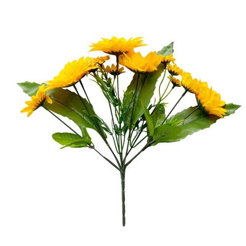 13-Head Artificiale Girasole Seta Finto Fiori Bouquet Wedding-Floral Arredo Casa - Foto 11 di 12