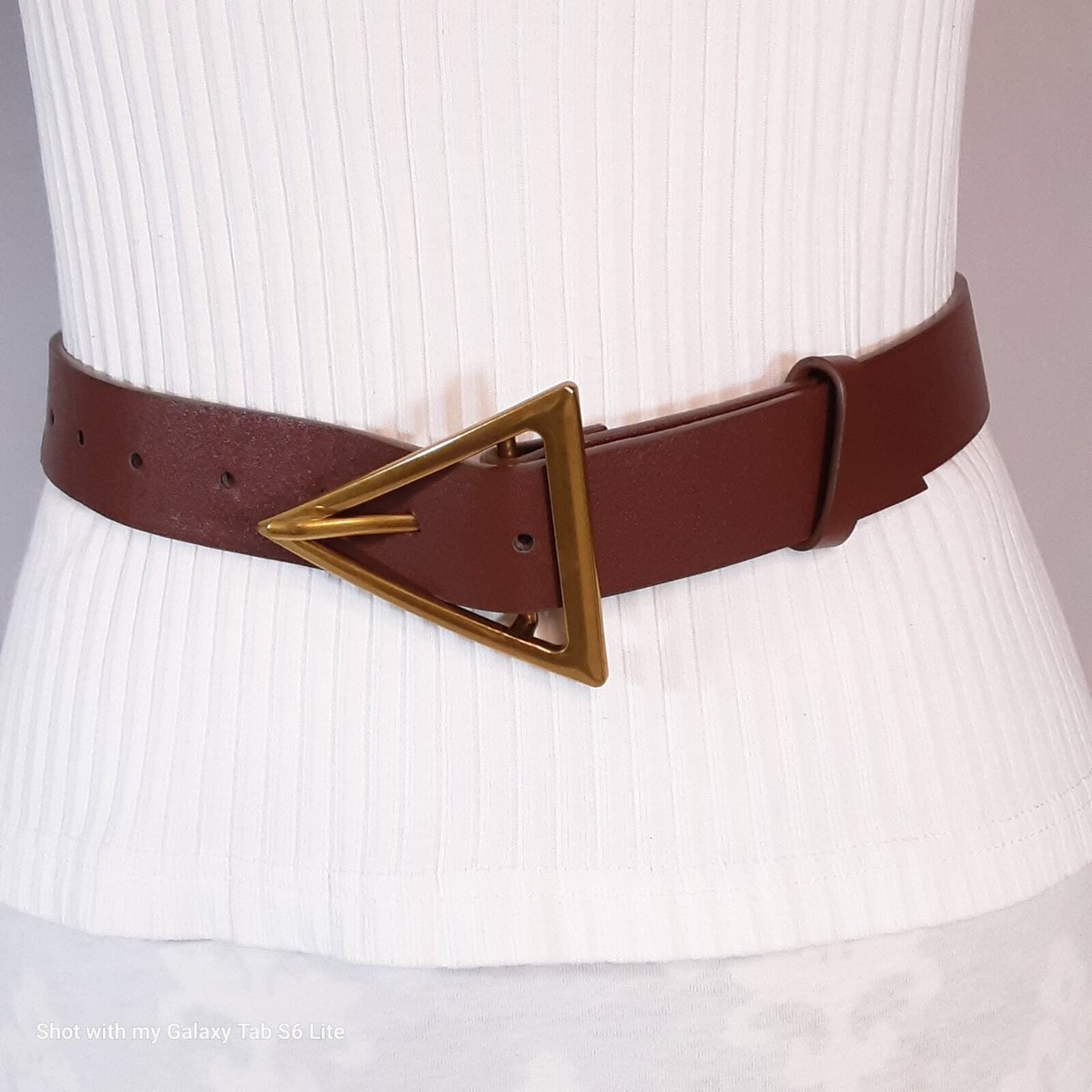 brown waist belts for dresses Lina wide shaped brown leather waist belt main image 1