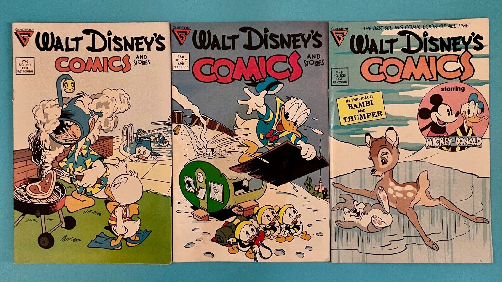 Walt Disney's COMICS & STORIES, # 511 517 533 1986 1987 GLADSTONE