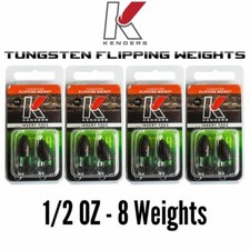 1/2 OZ WATERMELON RED FLAKE - 4 Pack 8 Weights TUNGSTEN Flipping Weights