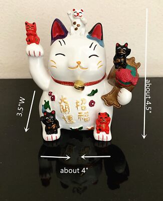 Feng Shui Maneki Neko Lucky Cat Coin Bank for Wealth | eBay