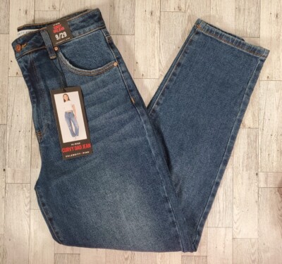 Celebrity Pink DAD Jeans Size 17 Juniors Curvy Hi-Rise Med Wash Destructed NEW
