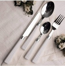 SET POSATE 24 PEZZI BAVARIA OTTINGHER ACCIAIO INOX MANICO LAVORATO ELEGANT 