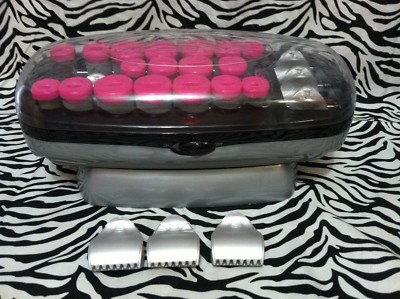 CONAIR (Model # CHV26HXZ) Hot Rollers Hair Curlers Flocked w/ 7 Heated Clips