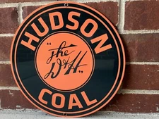 D&H Hudson Anthracite Rail Coal Burner vintage reproduction  round metal sign