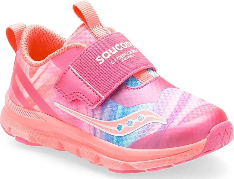 Saucony Liteform Sneaker Für Mädchen – Hellgrau, Größe 4.5 Wide US Toddler, Klettverschluss