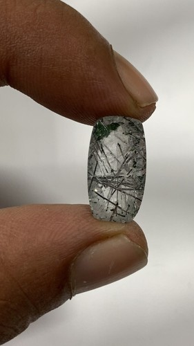 Natural Black Rutile Gemstone Faceted Cut stone Cushion Shape size- 9.50x17 MM - Picture 12 of 20