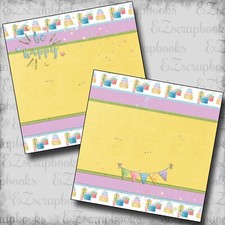 Be Happy - Bday NPM - 2 Premade Scrapbook Pages - EZ Layout 6081