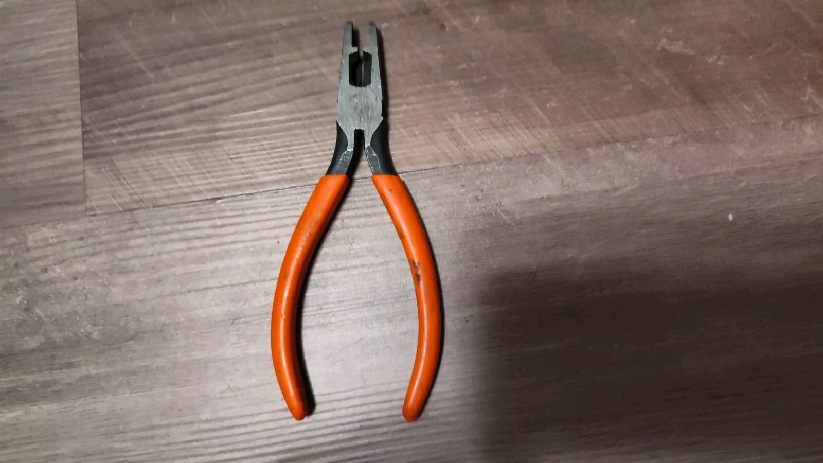 Vtg Klein Tools 74298 Connector-Crimping Pliers w/ Side Cutters Orange Grips nr
