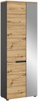 Xonox.Home Garderobenschrank Hochschrank Kleiderschrank Canu Basalt Grau 65X190