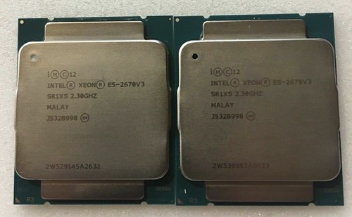 Matching pair Intel Xeon E5-2670 V3 CPU 12Core 2.3GHz SR1XS LGA 2011-3 Processor