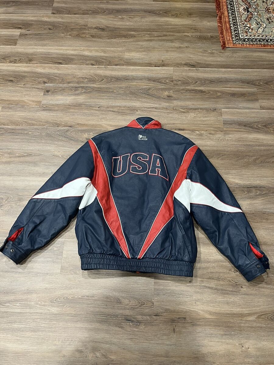 Vintage 90's USA Basketball Pro Player Leather Jacket Size Vintage 90's USA Basketball Pro Player Leather Jacket Size