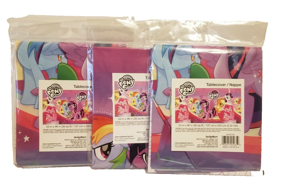 PACK de fiesta de cumpleaños My Little Pony: cubierta de mesa, placas, pancarta, decoración de remolino Foto 4 de 4