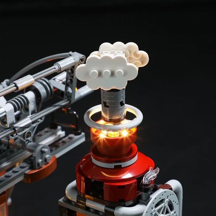 Fisca Steam Punk Railway Building Block Set Para Adultos Y Jóvenes, Kit De Construcción De Maquetas Con Luz LED, Mini Bloques De Construcción Modular, Arquitectura De Construcción De Juguete (1252