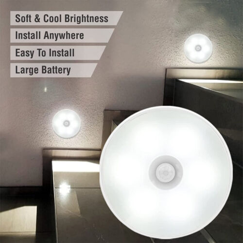4X LED Motion Sensor Light PIR Rechargeable Cabinet Stair Lamp Cool White Light - Picture 10 of 12