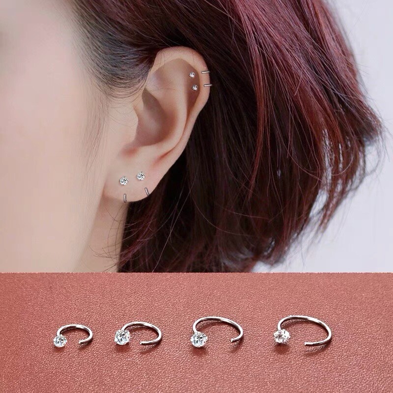 ピアス TATIANA Silver 925 long U-line hoop earrings EC1979 50029325 TATIANA Silver 925 long U-line hoop earrings EC1979 50029325