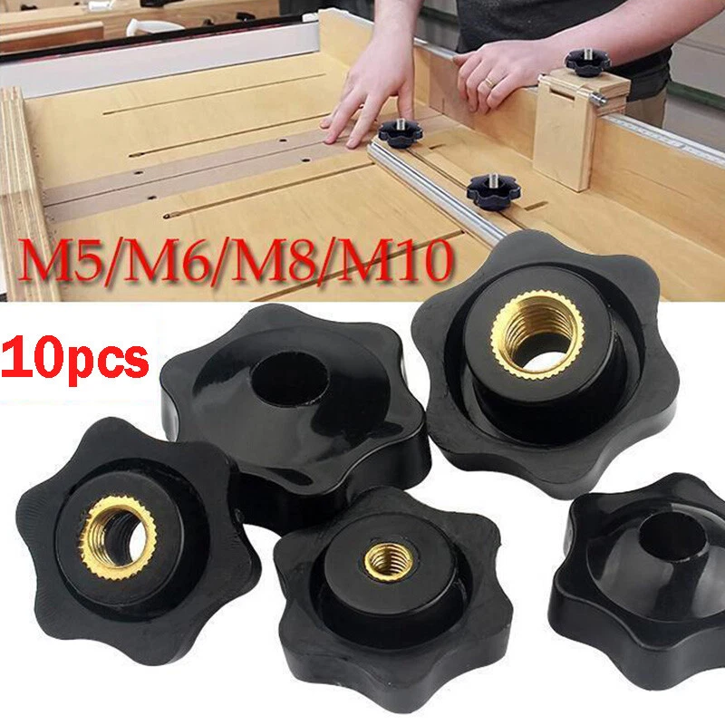 10pcs M5/M6/M8/M10/M12 Female Thread Seven Star Shaped Head Clamping Nuts Knob  - Image 2 of 4