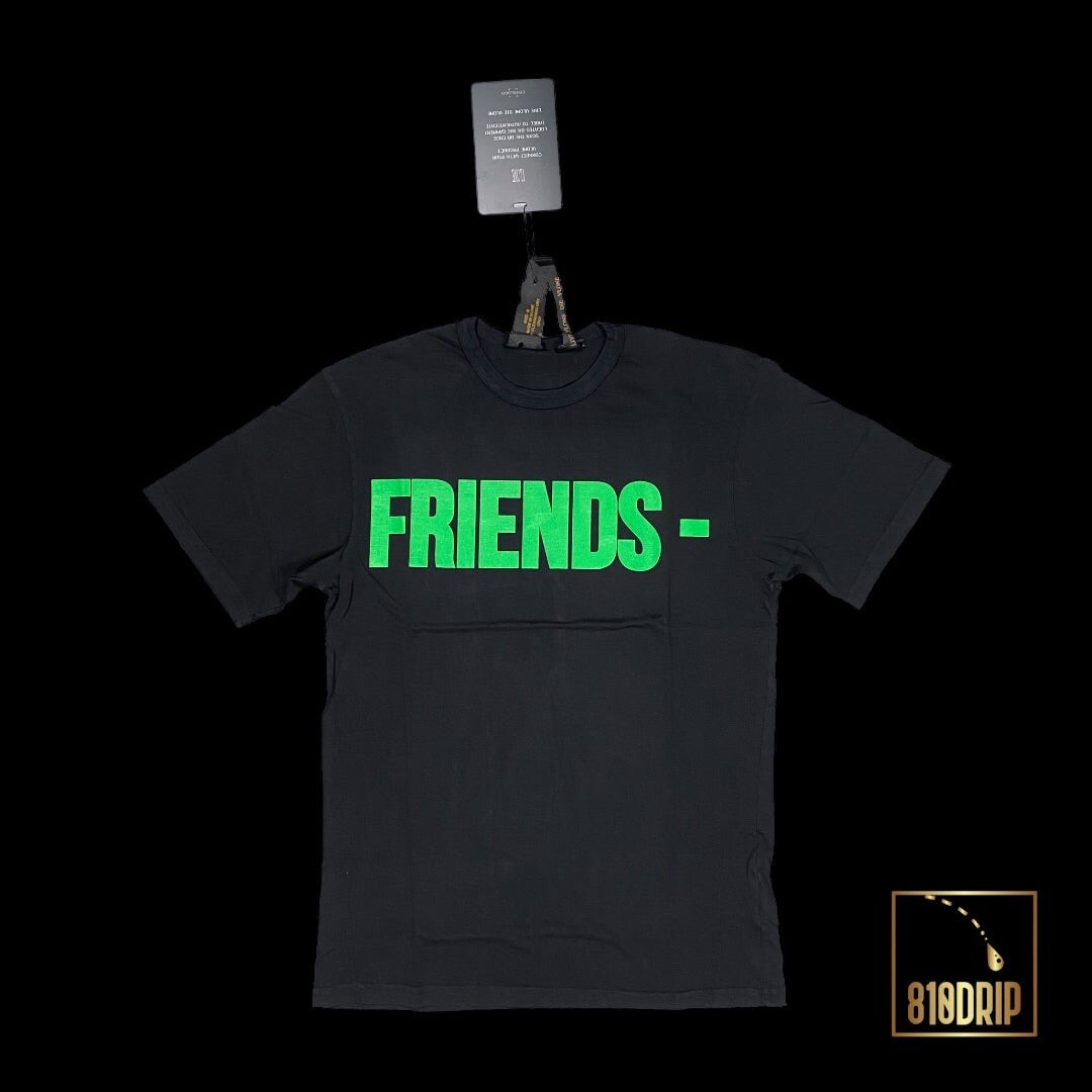 VLONE Green Friends Tee Black Size XL Authentic With Certilogo Tag 