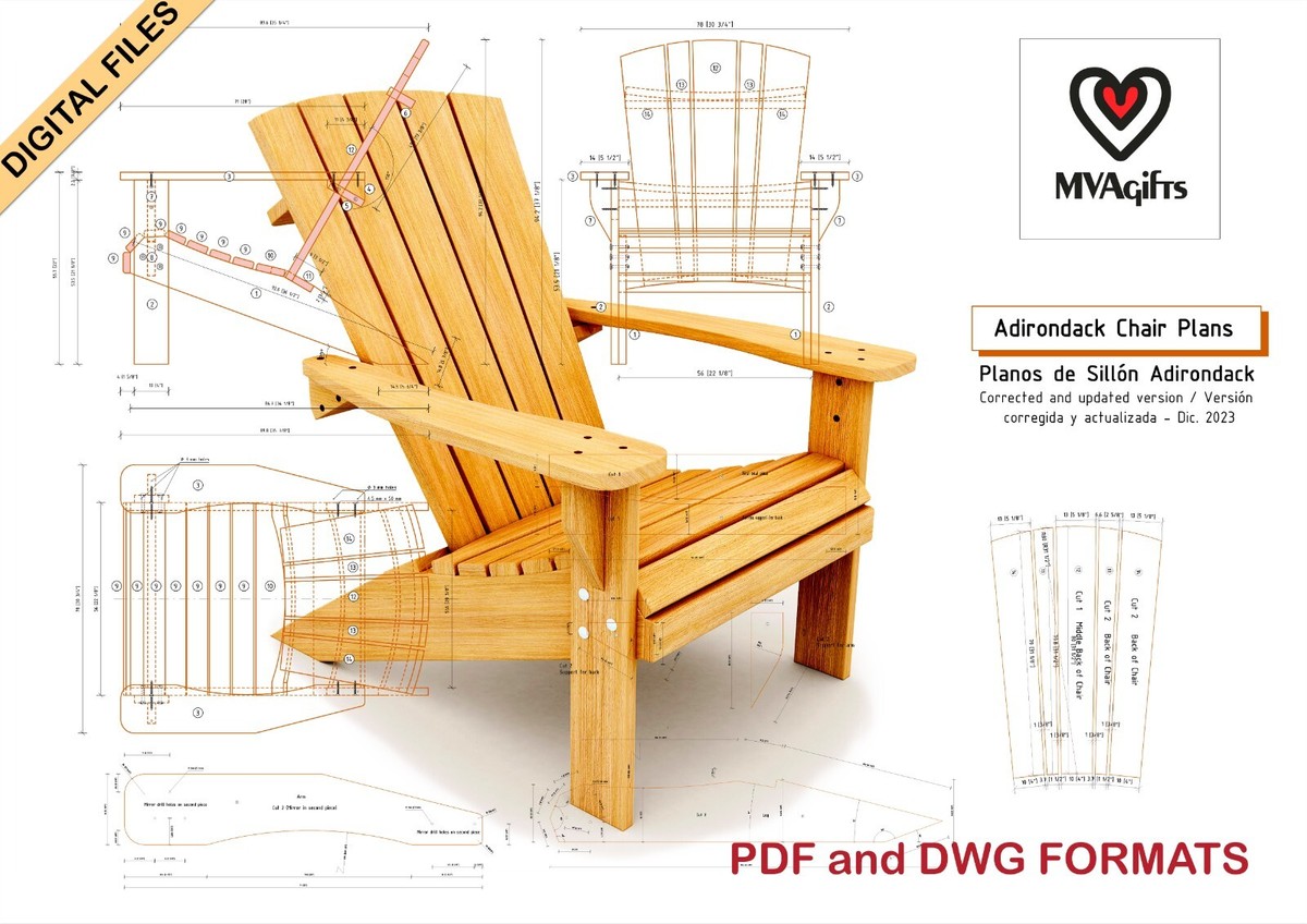 Digital plans Assembly Manual to make a classic Adirondack chair