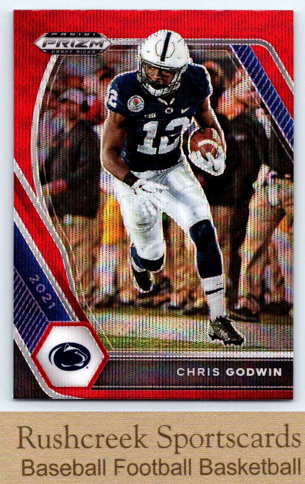 2021 Panini Prizm Draft Picks Collegiate #65 Chris Godwin Ruby Wave